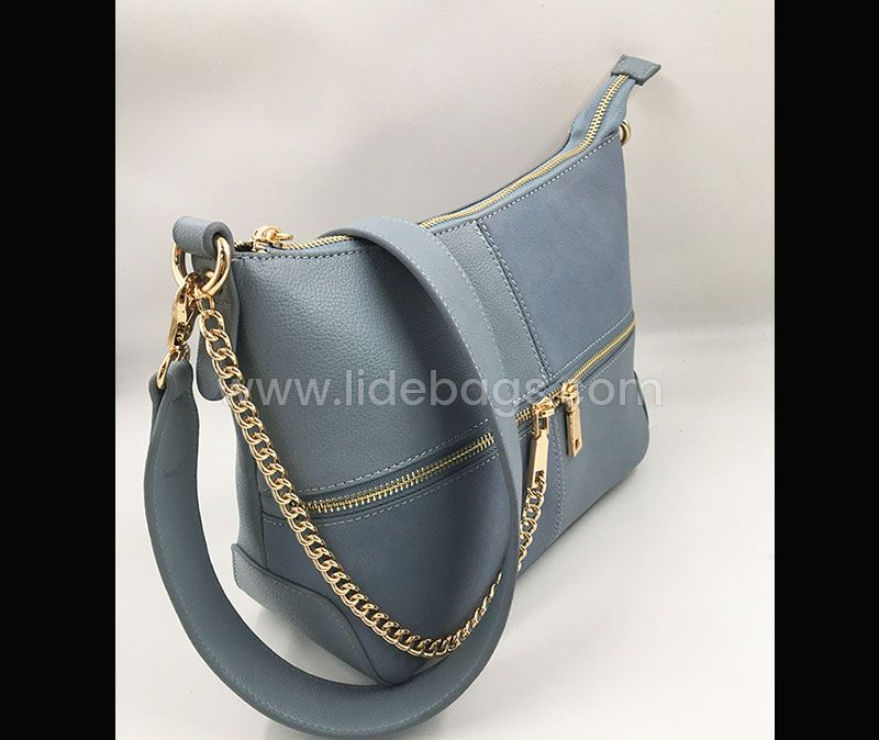 Cross-body bag- Front stitching with zipper and chain design -LD6001