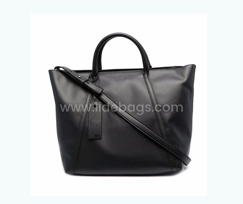 7960 black large tote bag with decorative strips